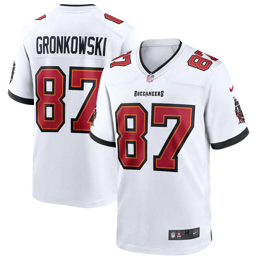 Men Tampa Bay Buccaneers 87 Rob Gronkowski Nike White Game NFL Jersey